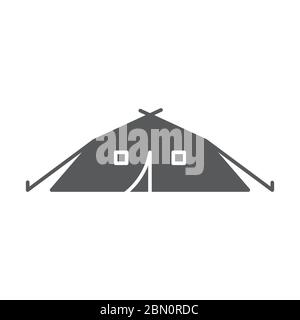 Army tent vector icon symbol isolated on white background Stock Vector