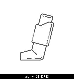 Asthma inhaler vector icon symbol isolated on white background Stock Vector