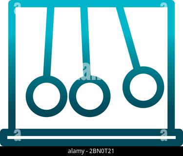 newtons cradle silver balls science and research vector illustration gradient style icon Stock Vector