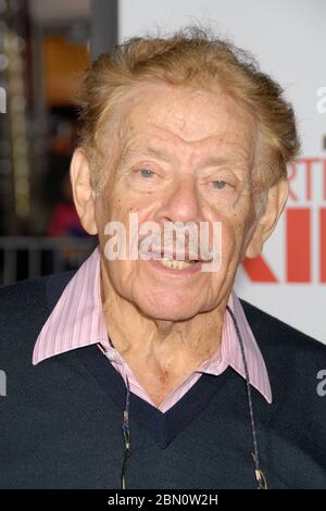 FILE: 12th May 2020. Photo taken: 11 May 2020 - Comedy veteran Jerry Stiller has died at the age of 92. Jerry Stiller was known for his role as Frank Costanza in the show 'Seinfeld' and later, as Arthur Spooner in the sitcom, 'The King of Queens.' Stiller had lost his wife, Anne Meara, in 2015. File photo:27 September 2007 - Westwood, California - Jerry Stiller. 'The Heartbreak Kid' Los Angeles Premiere at Mann's Village Theatre. Photo Credit: Byron Purvis/AdMedia /MediaPunch Credit: MediaPunch Inc/Alamy Live News Stock Photo