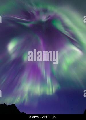 Aurora Borealis over the Brooks Range, Alaska. Stock Photo