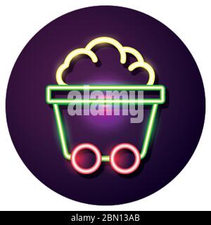 mine wagon neon style icon Stock Vector