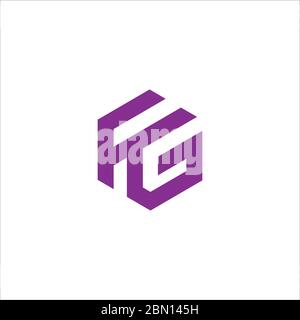 Initial letter fg logo or gf logo vector design template Stock Vector