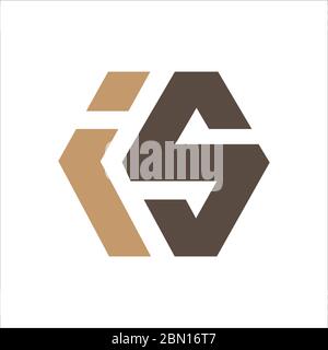 Initial letter is logo or si logo vector design template Stock Vector