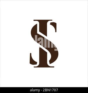 Initial letter is logo or si logo vector design template Stock Vector