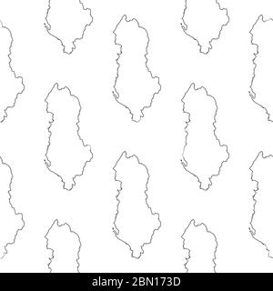 Albania map pattern. The country in the form of borders. Stock vector illustration isolated on white background. Stock Vector