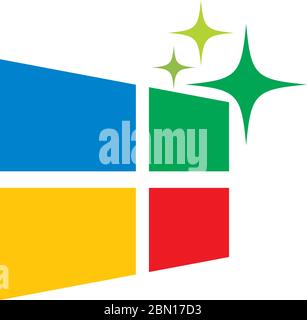 House windows logo icon illustration Stock Vector