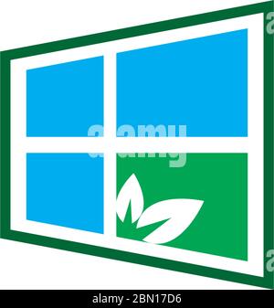House windows logo icon illustration Stock Vector