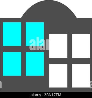 House windows logo icon illustration Stock Vector