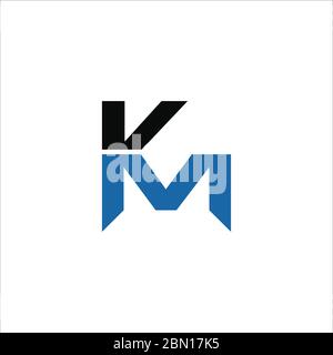 Initial letter km logo or mk logo vector design template Stock Vector