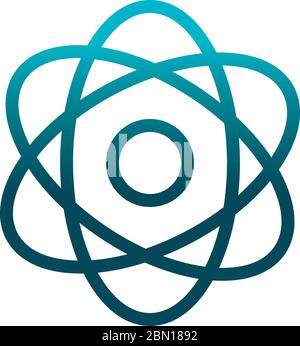 atom molecule laboratory science and research vector illustration gradient style icon Stock Vector