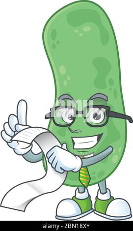 Mascot cartoon concept of enterobacteriaceae with menu list Stock Vector