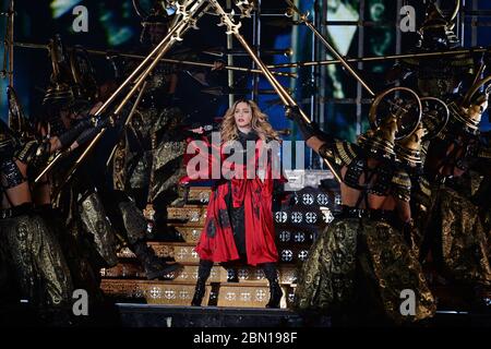 Miami, United States Of America. 23rd Jan, 2016. MIAMI, FL - JANUARY 23: Madonna is seen performing on stage during her Rebel Heart Tour at AmericanAirlines Arena on January 23, 2016 in Miami, Florida. People: Madonna Credit: Storms Media Group/Alamy Live News Stock Photo