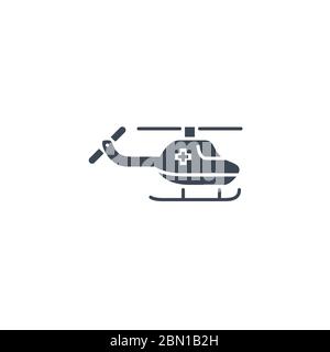 Emergency Helicopter related vector glyph icon. Stock Vector