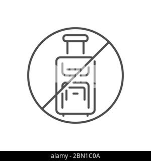 Avoid travel related vector thin line icon. Stock Vector