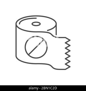 Toilet paper related vector thin line icon. Stock Vector