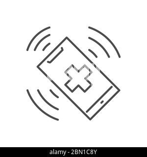 Call doctor related vector thin line icon. Stock Vector