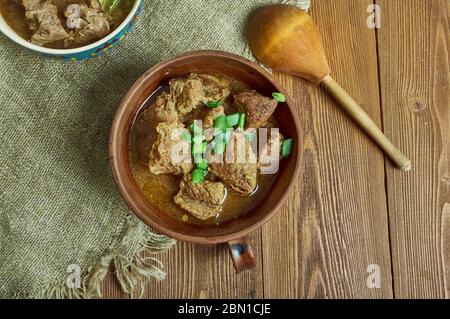 Siga Wot  - spiced beef stew, Ethiopian and Eritrean stew or curry Stock Photo