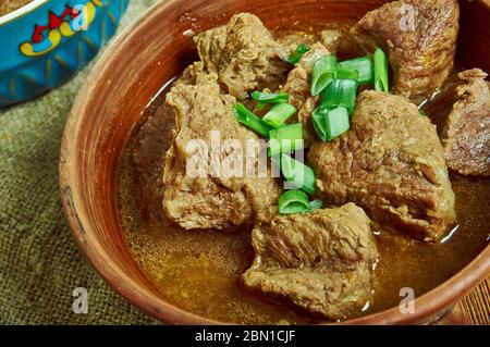 Siga Wot  - spiced beef stew, Ethiopian and Eritrean stew or curry Stock Photo