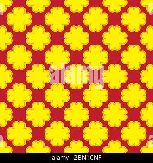 seamless pattern of four-leaf clover on a red background. Vector image Stock Vector