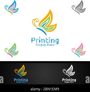 cmyk printing icon butterfly logo vector Stock Vector Image & Art - Alamy