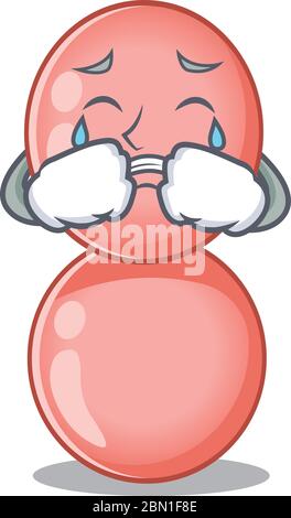 Cartoon character design of neisseria gonorrhoeae with a crying face Stock Vector