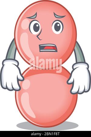 Cartoon design style of neisseria gonorrhoeae showing worried face Stock Vector