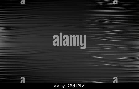 abstract minimalistic black wave background. no one around, black color. 3d render. Stock Photo