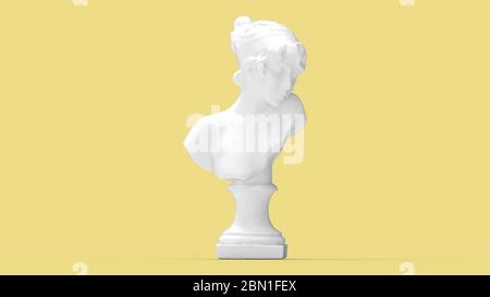 3D rendering of a bust isolated woman statue old ancient studio background Stock Photo