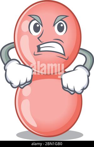 Mascot design concept of neisseria gonorrhoeae with angry face Stock Vector