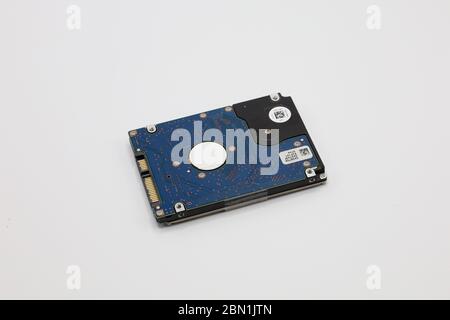 Hard disk isolated on a white background. Computer HDD Hard Disk Drive. Computer Storage Memory. Computer Solid State Drive. Stock Photo