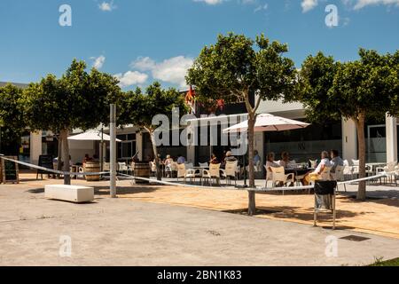 social distancing in Spain Stock Photo