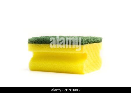 Sponges with scouring pads on a white background Stock Photo
