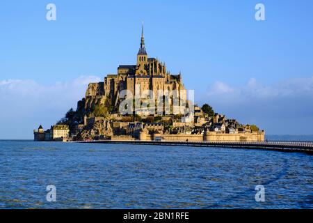 France, Normandy, Manche department, Bay of Mont Saint-Michel Unesco World Heritage, Abbey of Mont Saint-Michel