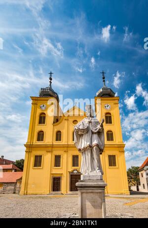 Saint John of Nepomuk statue, Church of St Michael, Baroque style, Tvrda (citadel) section of Osijek, Slavonia, Croatia
