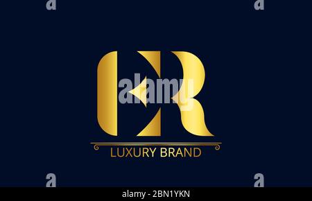 ER RE letter logo. Unique attractive creative Stock Vector