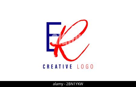 ER RE letter logo. Unique attractive creative Stock Vector