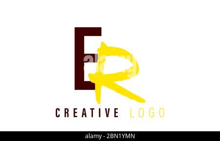 ER RE letter logo. Unique attractive creative Stock Vector