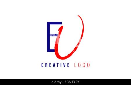 EU company linked letter logo Stock Vector