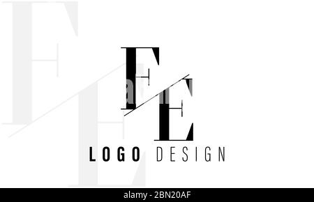 EE Monogram Logo / EE Negative Spaces Logo / E in E Logo Stock Vector