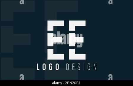EE Monogram Logo / EE Negative Spaces Logo / E in E Logo Stock Vector