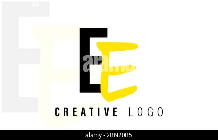 EE Monogram Logo / EE Negative Spaces Logo / E in E Logo Stock Vector