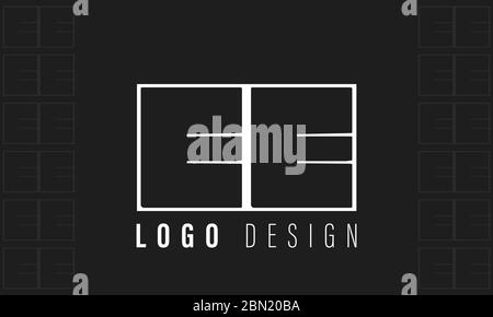EE Monogram Logo / EE Negative Spaces Logo / E in E Logo Stock Vector