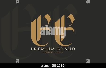 EE Monogram Logo / EE Negative Spaces Logo / E in E Logo Stock Vector