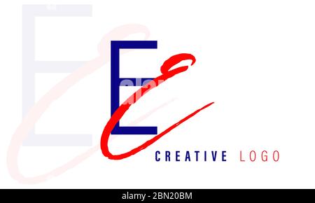EE Monogram Logo / EE Negative Spaces Logo / E in E Logo Stock Vector