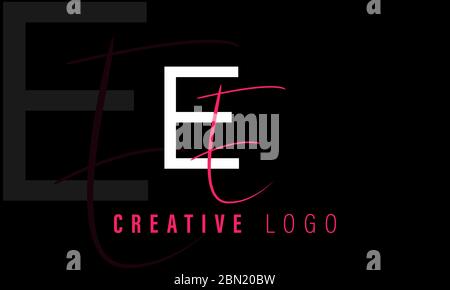 EE Monogram Logo / EE Negative Spaces Logo / E in E Logo Stock Vector