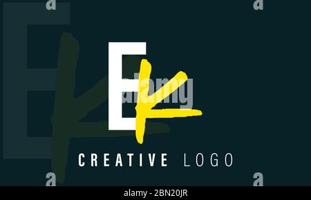 Initial based clean and minimal Logo. EK KE E K letter creative fonts monogram icon symbol. Universal elegant luxury alphabet vector design Stock Vector