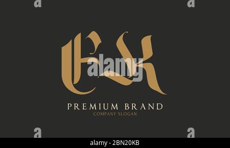 Initial based clean and minimal Logo. EK KE E K letter creative fonts monogram icon symbol. Universal elegant luxury alphabet vector design Stock Vector