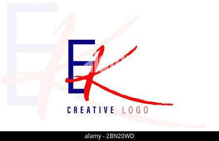Initial based clean and minimal Logo. EK KE E K letter creative fonts monogram icon symbol. Universal elegant luxury alphabet vector design Stock Vector