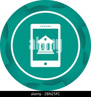 Beautiful Mobile banking Vector Glyph Icon Stock Vector